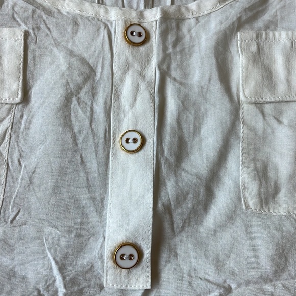 NWOT Active, L,cream wide round neck 2front pockets,sleeveless top for women - Picture 7 of 9